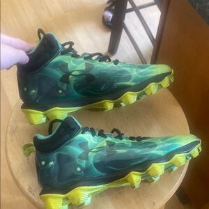 Under Armour Green and Yellow Sneakers with Modern Design